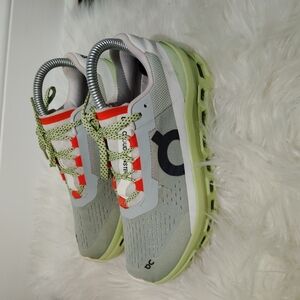 On Cloudmonster Womens' Gray and Green Sneakers
